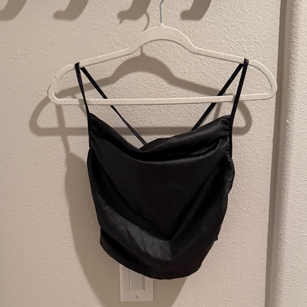 Black Pleather Camisole